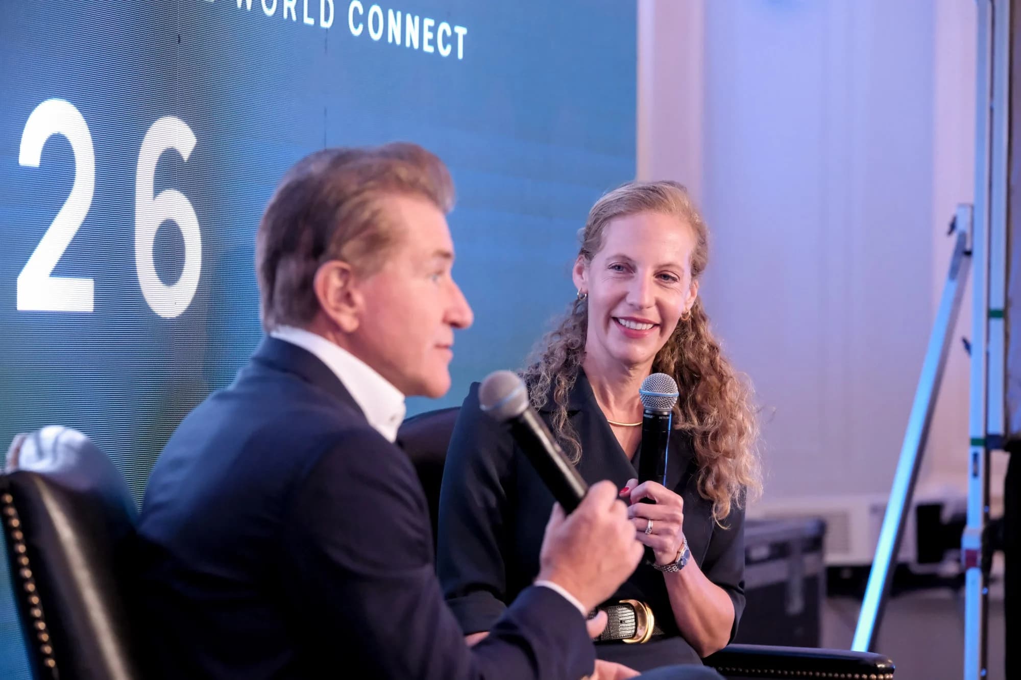 A fireside conversation on stage
