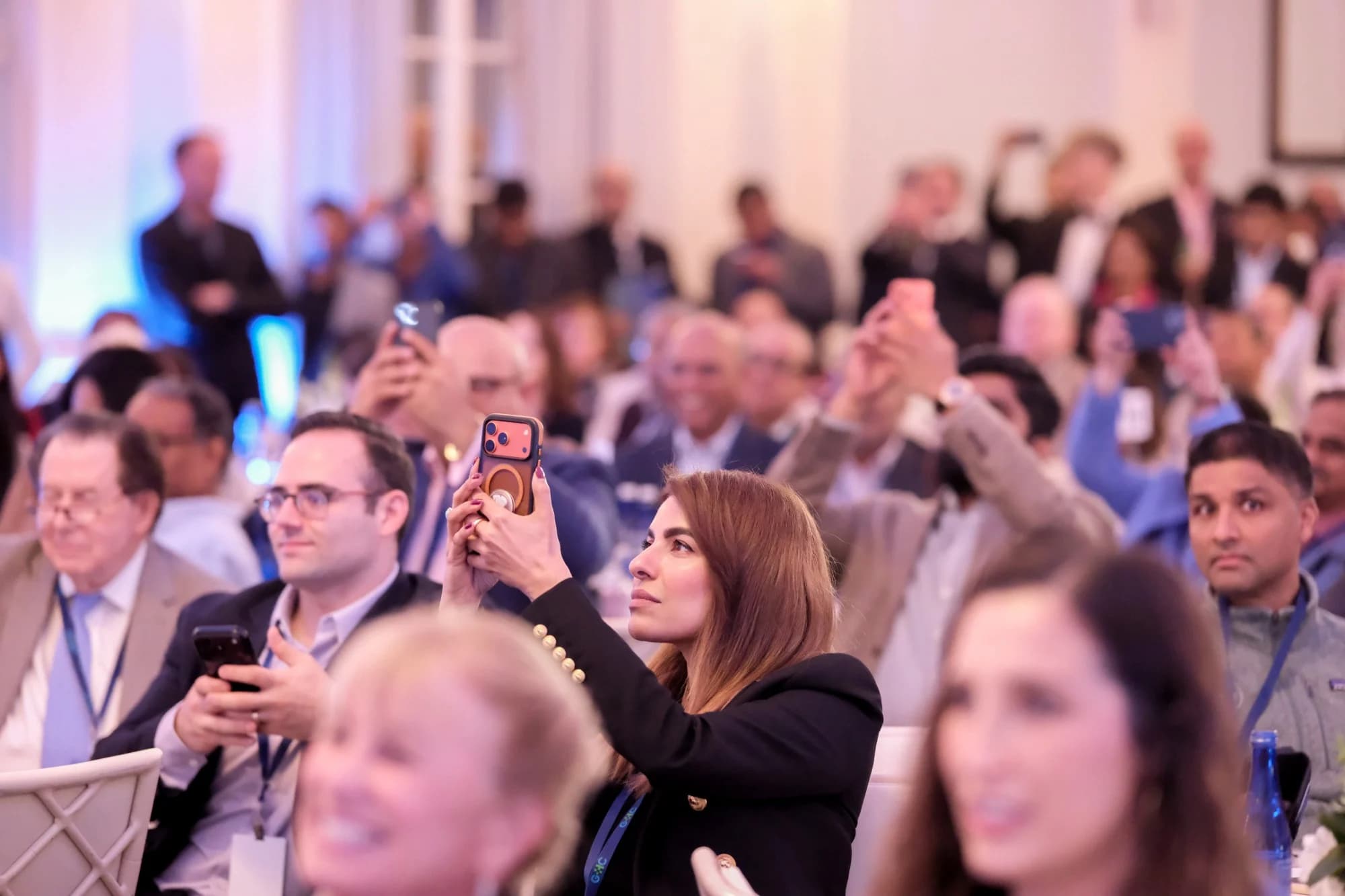 The audience recording a keynote on their phones
